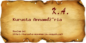 Kurusta Annamária névjegykártya